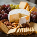 Cheese board featuring Colby Jack cheese with snacks