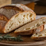 Rustic loaf of artisan Italian bread with golden crust.