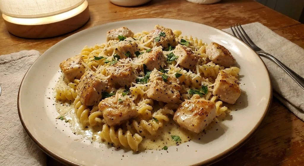 Creamy Chicken Bites with Parmesan Pasta: A 20-Minute Wonder