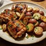 One-Pan Honey Garlic Chicken and Roasted Potatoes