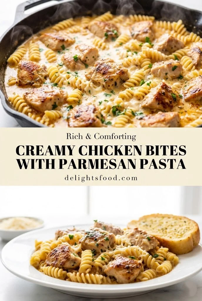 Creamy Chicken Bites with Parmesan Pasta: A 20-Minute Wonder