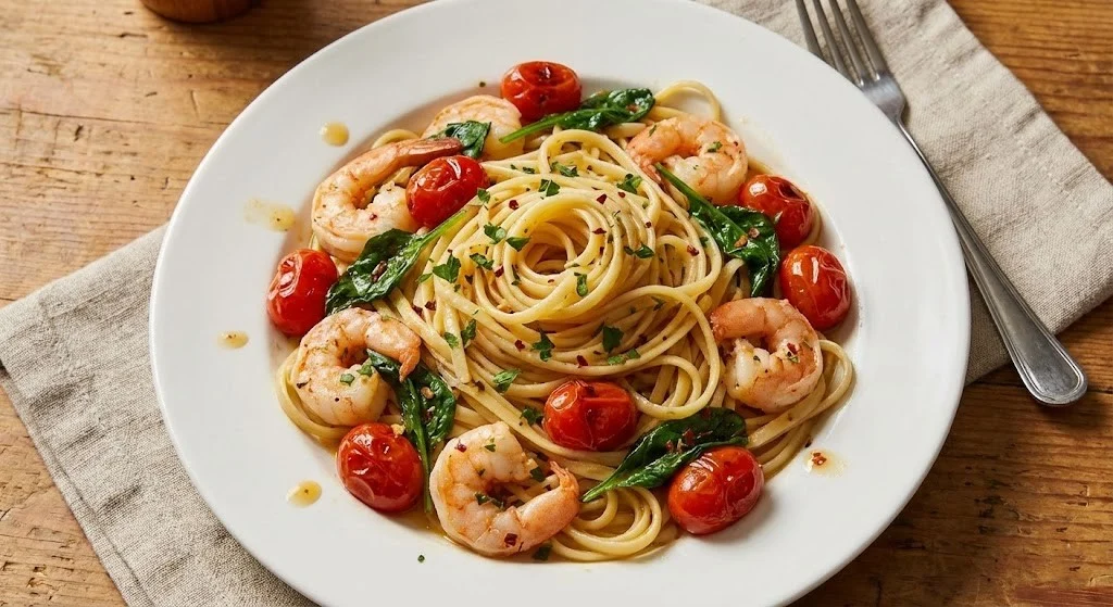 Healthy Seafood Made Simple: Easy Shrimp Linguine Pasta Dinner
