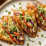 Impressive Appetizers: Crispy Chicken Wonton Tacos with Fresh Asian Slaw