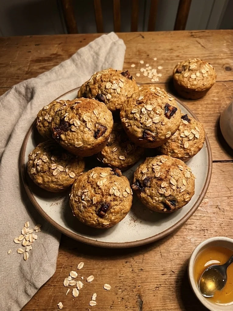 Healthy Banana Oatmeal Muffins