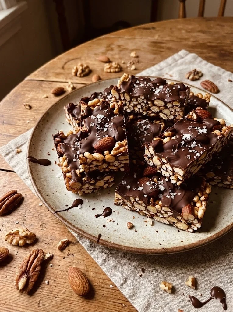 Homemade Dark Chocolate Sea Salt Nut Bars