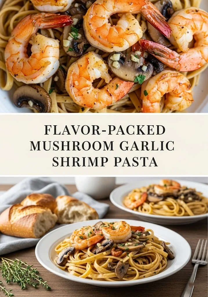 Flavor-Packed Mushroom Garlic Shrimp Pasta