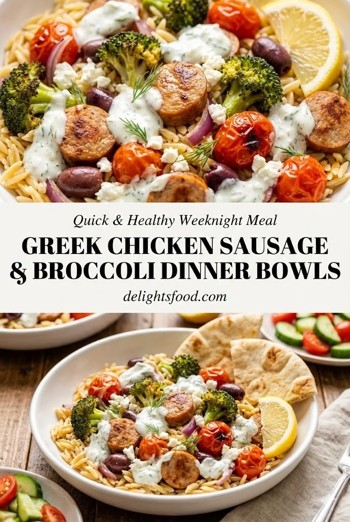Plan-Ahead Healthy Eating: Greek Chicken Sausage & Broccoli Dinner Bowls