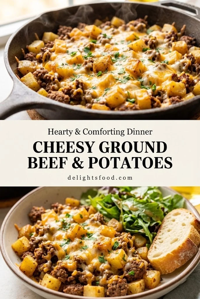 The Ultimate Comfort Casserole: Cheesy Ground Beef & Potatoes