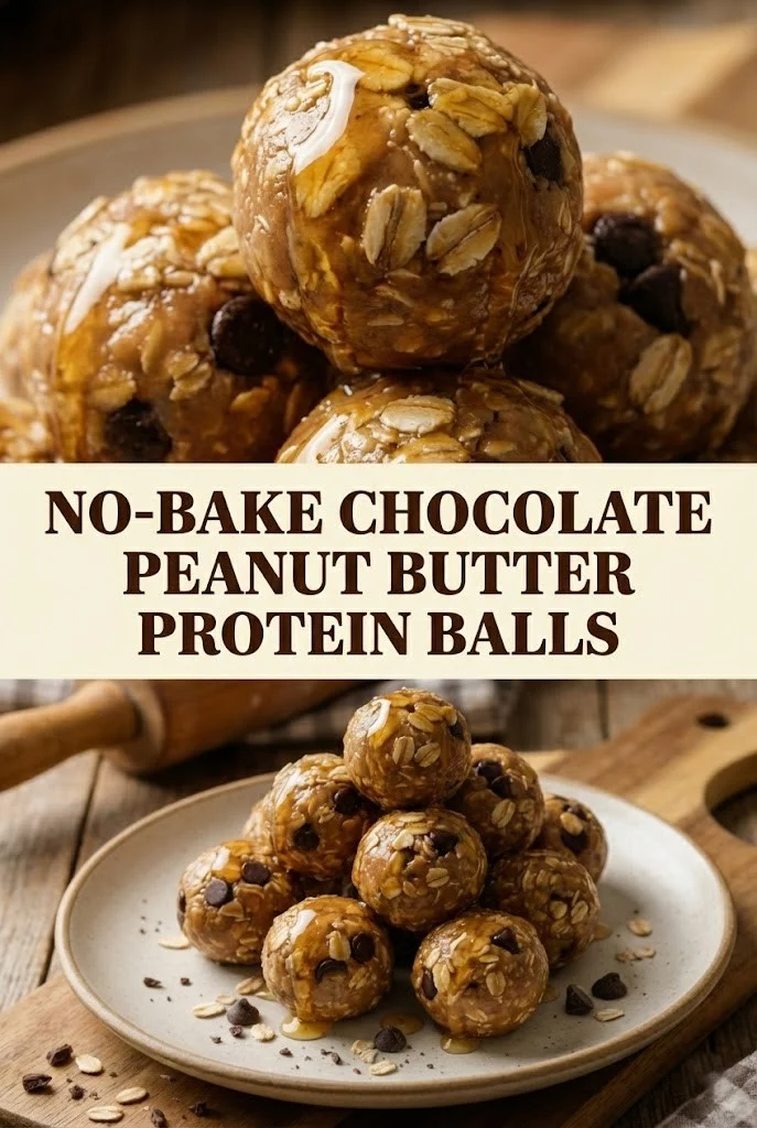 No-Bake Chocolate Peanut Butter Protein Balls