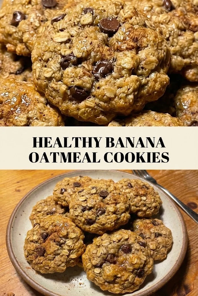 Healthy Banana Oatmeal Cookies