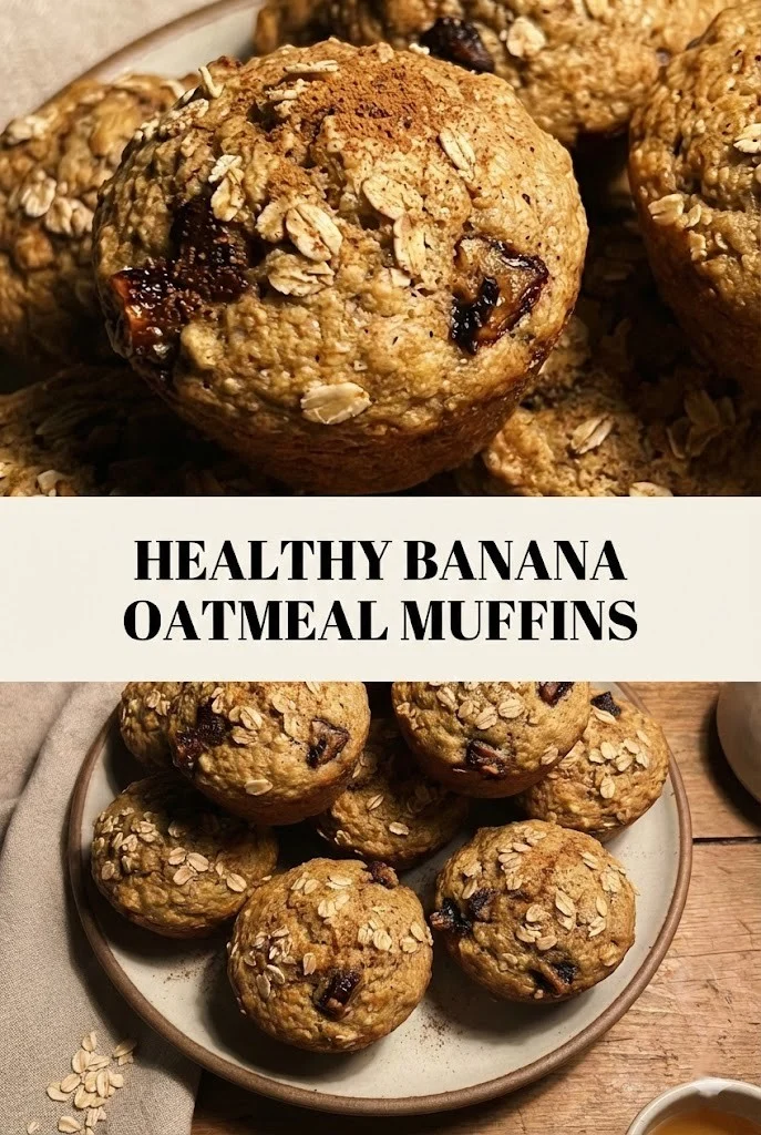 Healthy Banana Oatmeal Muffins