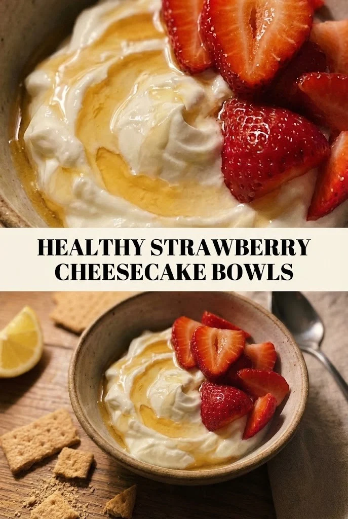 Healthy Strawberry Cheesecake Bowls