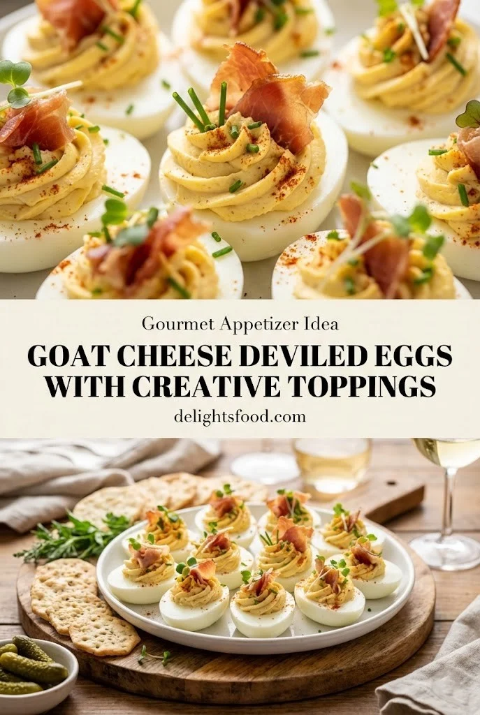 Elegant Date Night Starters: Goat Cheese Deviled Eggs with Creative Toppings