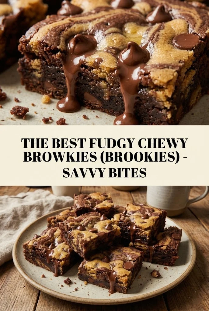 The Best Fudgy Chewy Browkies (Brookies) - Savvy Bites