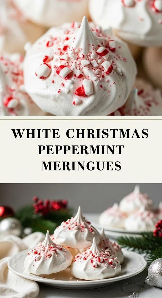 White Christmas Peppermint Meringues