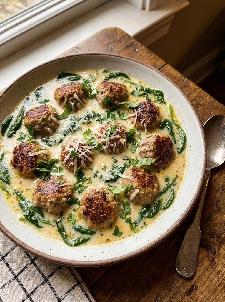 Easy Creamy Italian Meatball Soup
