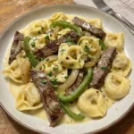 Cheesesteak Tortellini in Provolone Sauce