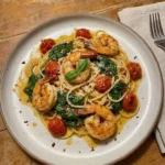 Tomato Spinach Shrimp Pasta