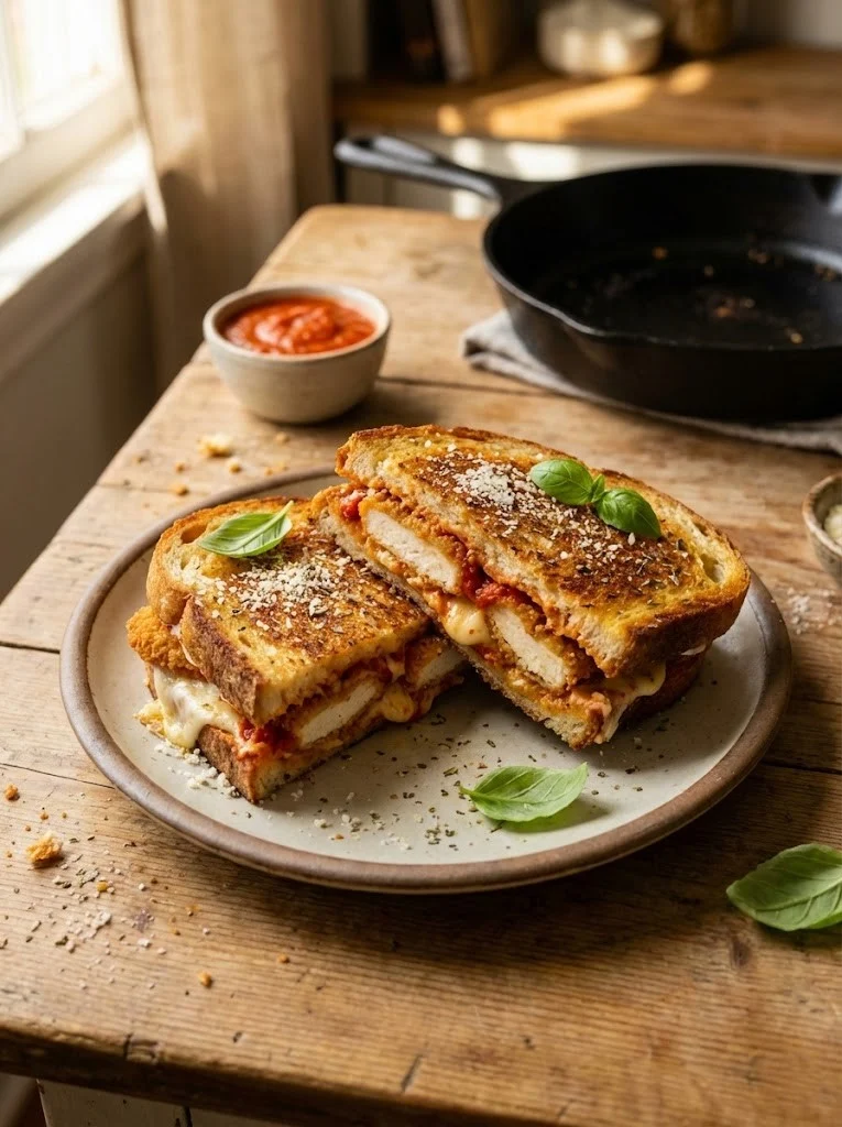Lazy Chicken Parmesan Grilled Cheese