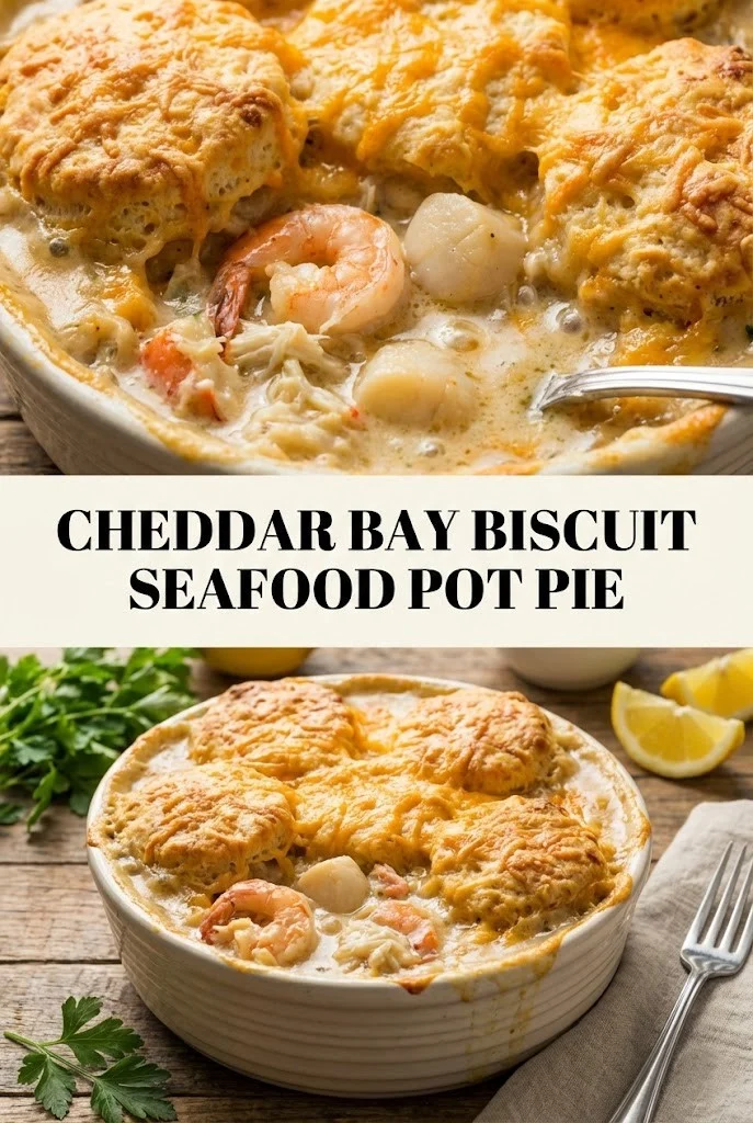 Cheddar Bay Biscuit Seafood Pot Pie