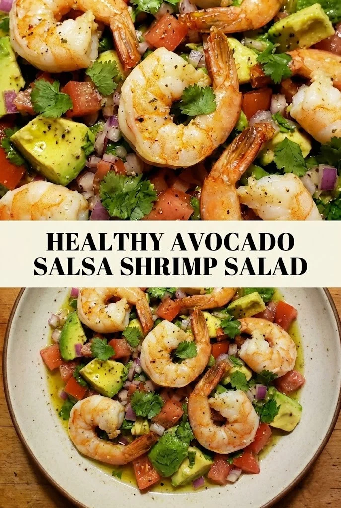 Healthy Avocado Salsa Shrimp Salad