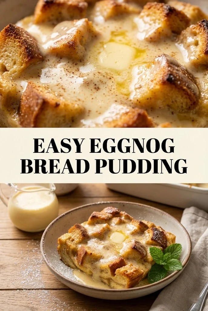 Easy Eggnog Bread Pudding